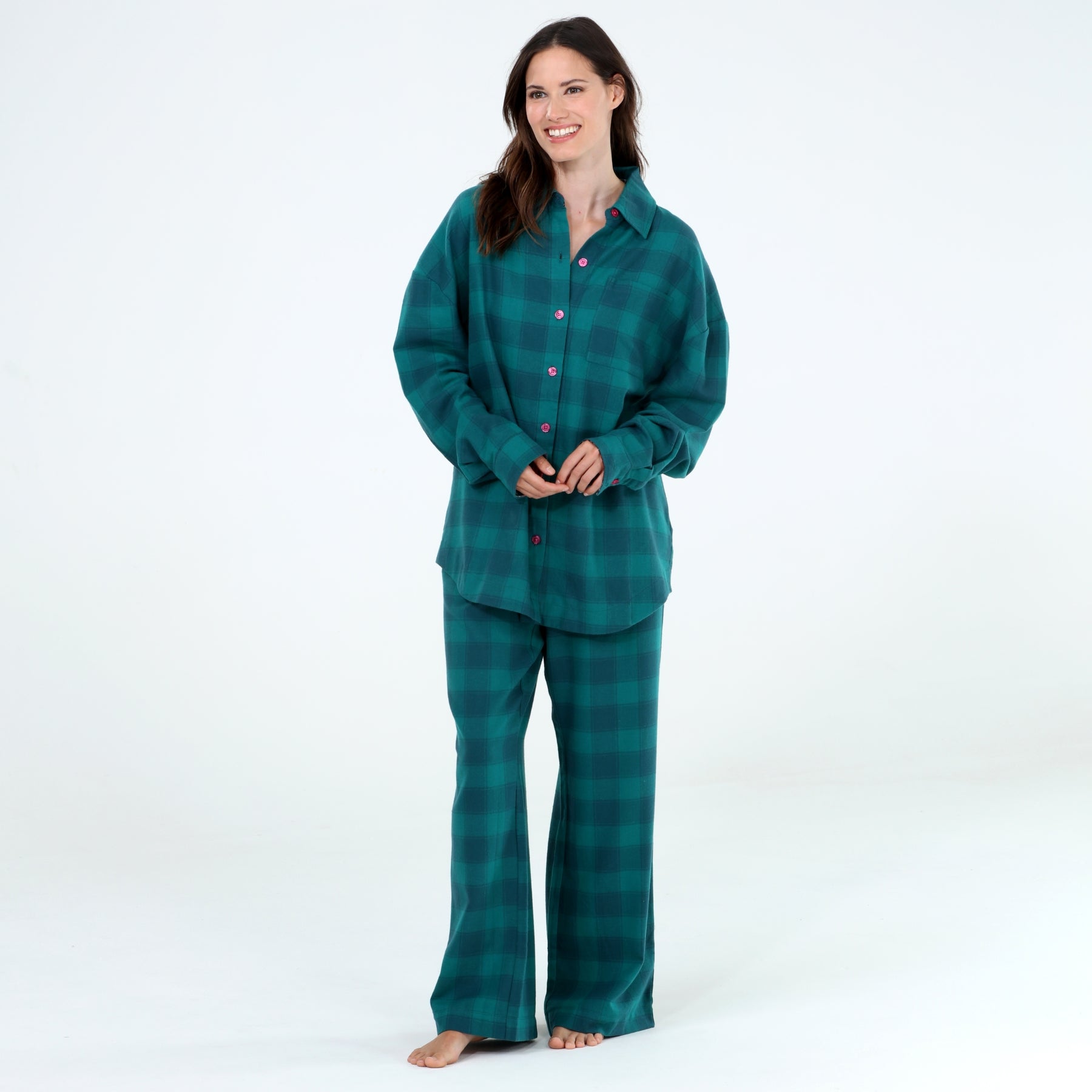 Golden Hour Long PJ Set In Bayberry Plaid - Sleepwear & Loungewear - X-Large