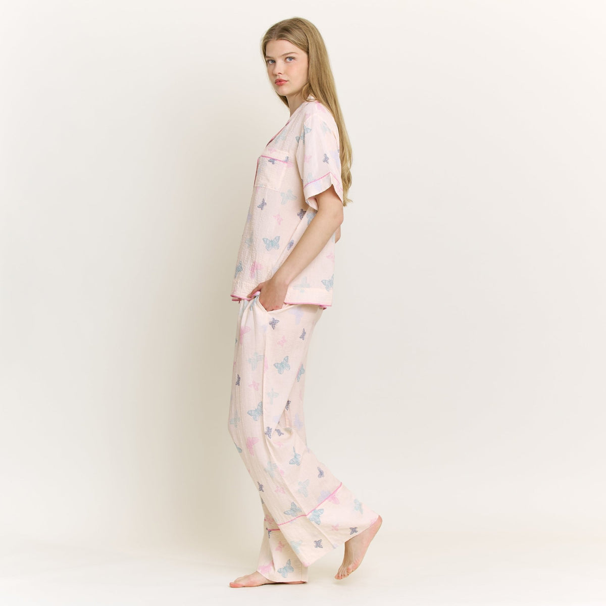 Good Life Short Sleeve PJ Set in Budding Butterflies - Sleepwear & Loungewear -