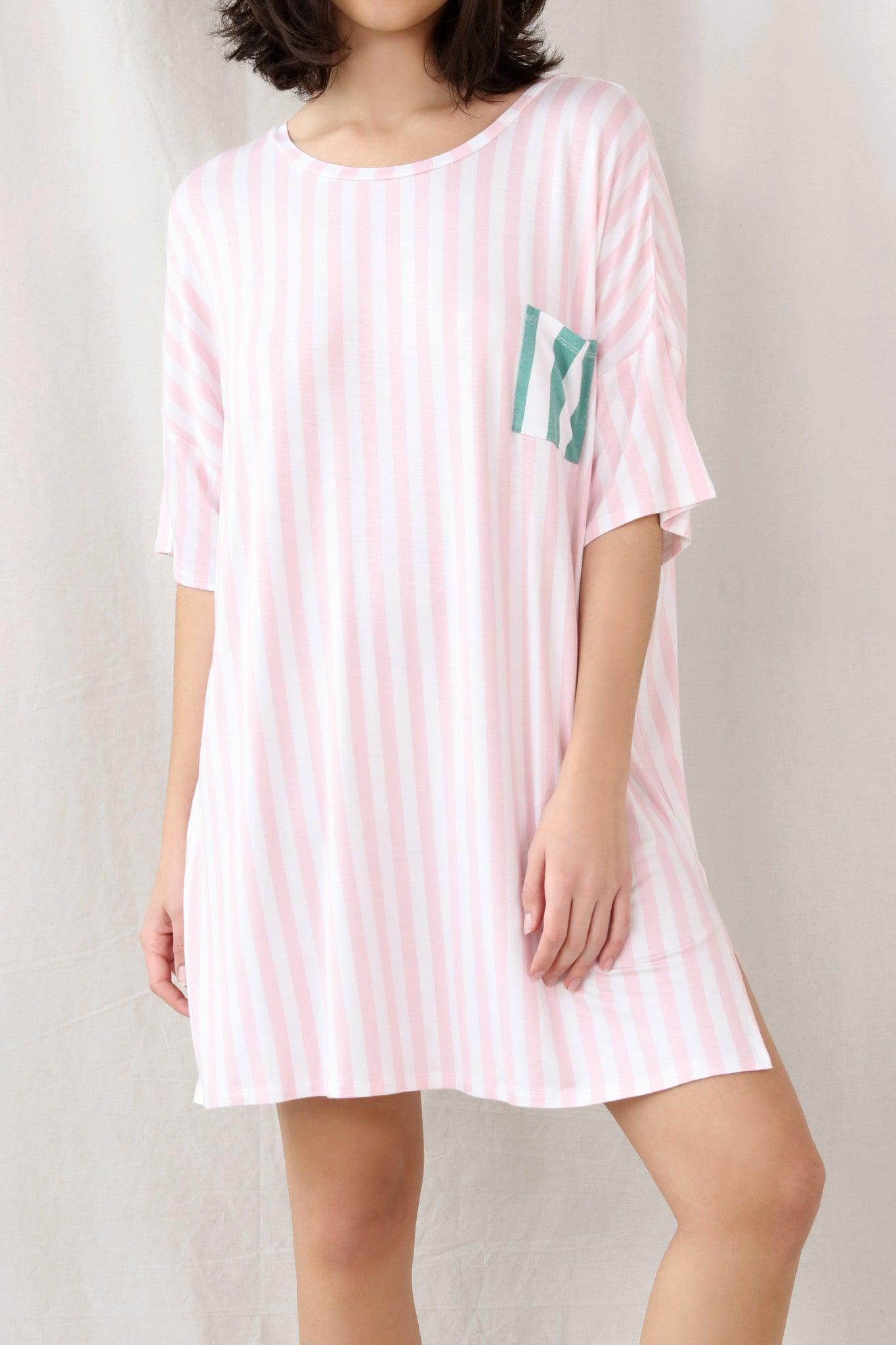 Good Times Sleepshirt In Inhale Stripe - Sleepwear & Loungewear - X-Large