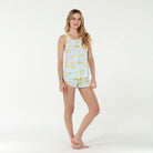 Good Times Tank Shortie Set In Tea Leaf Lemons - Sleepwear & Loungewear -