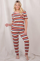 Good Times Tee Pant Set - Loungewear - Wick Multi Stripe