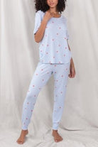 Good Times Tee Pant Set In Frost Candy - Loungewear -