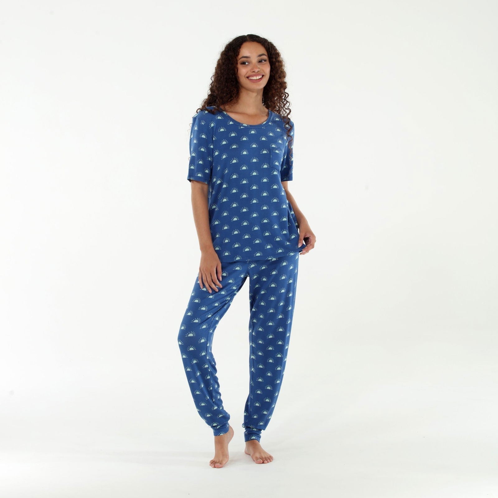 Good Times Tee Pant Set In Ripple Sunrise - Loungewear - X-Large