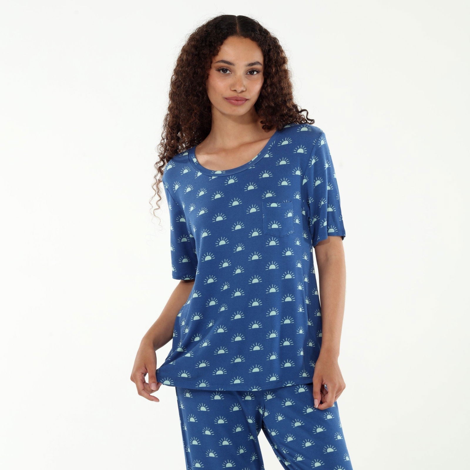 Good Times Tee Pant Set In Ripple Sunrise - Loungewear -