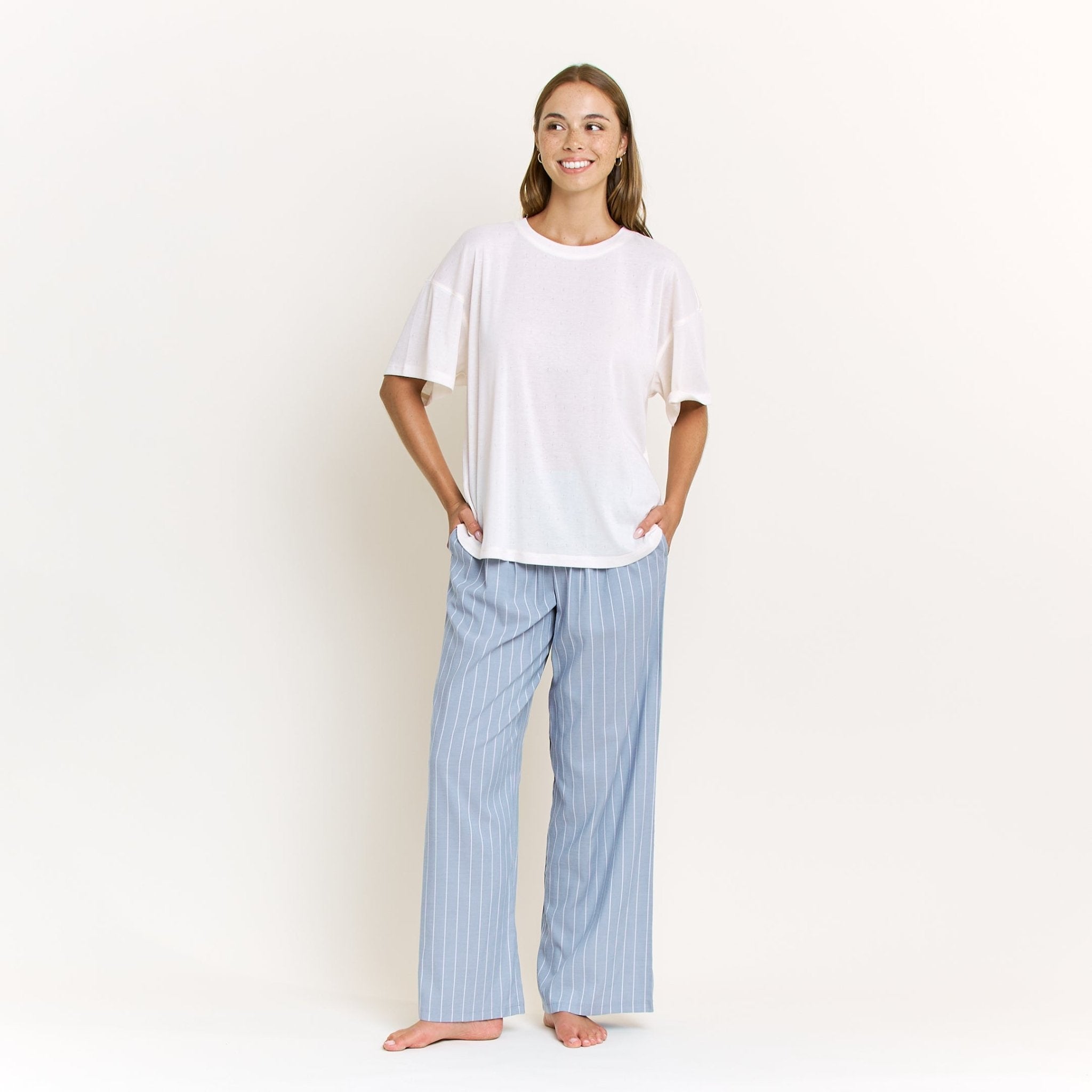 Hangout Pant in Chambray Stripe - Loungewear - XL