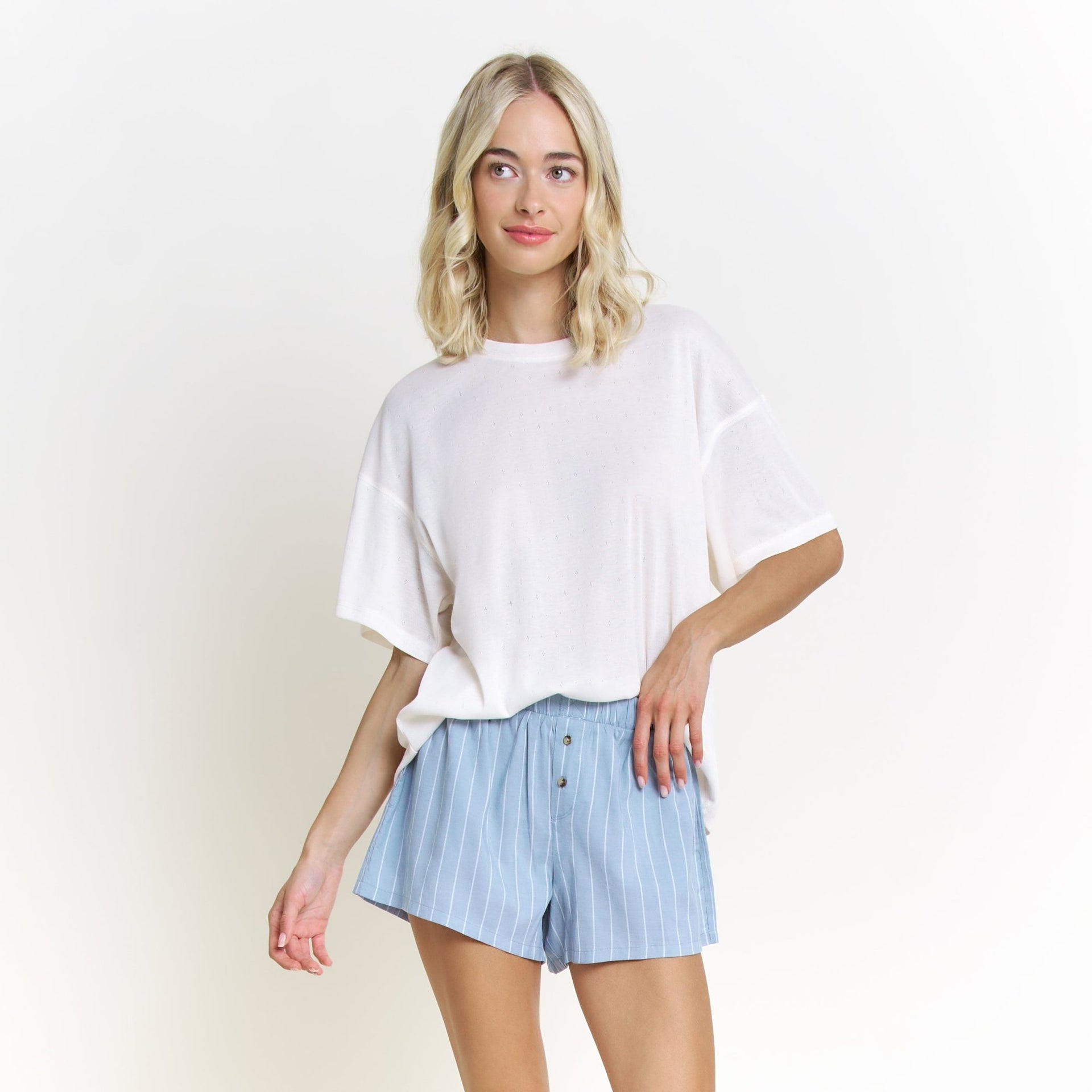 Hangout Short in Chambray Stripe - Loungewear -