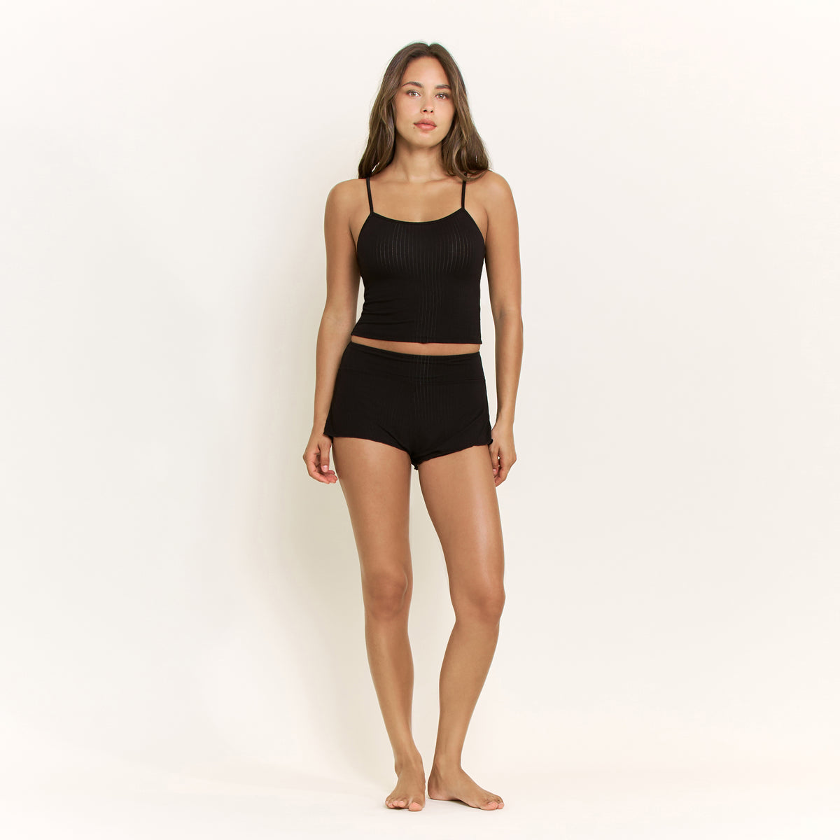 Janelle Cami Shortie Set in Black - Sleepwear & Loungewear -