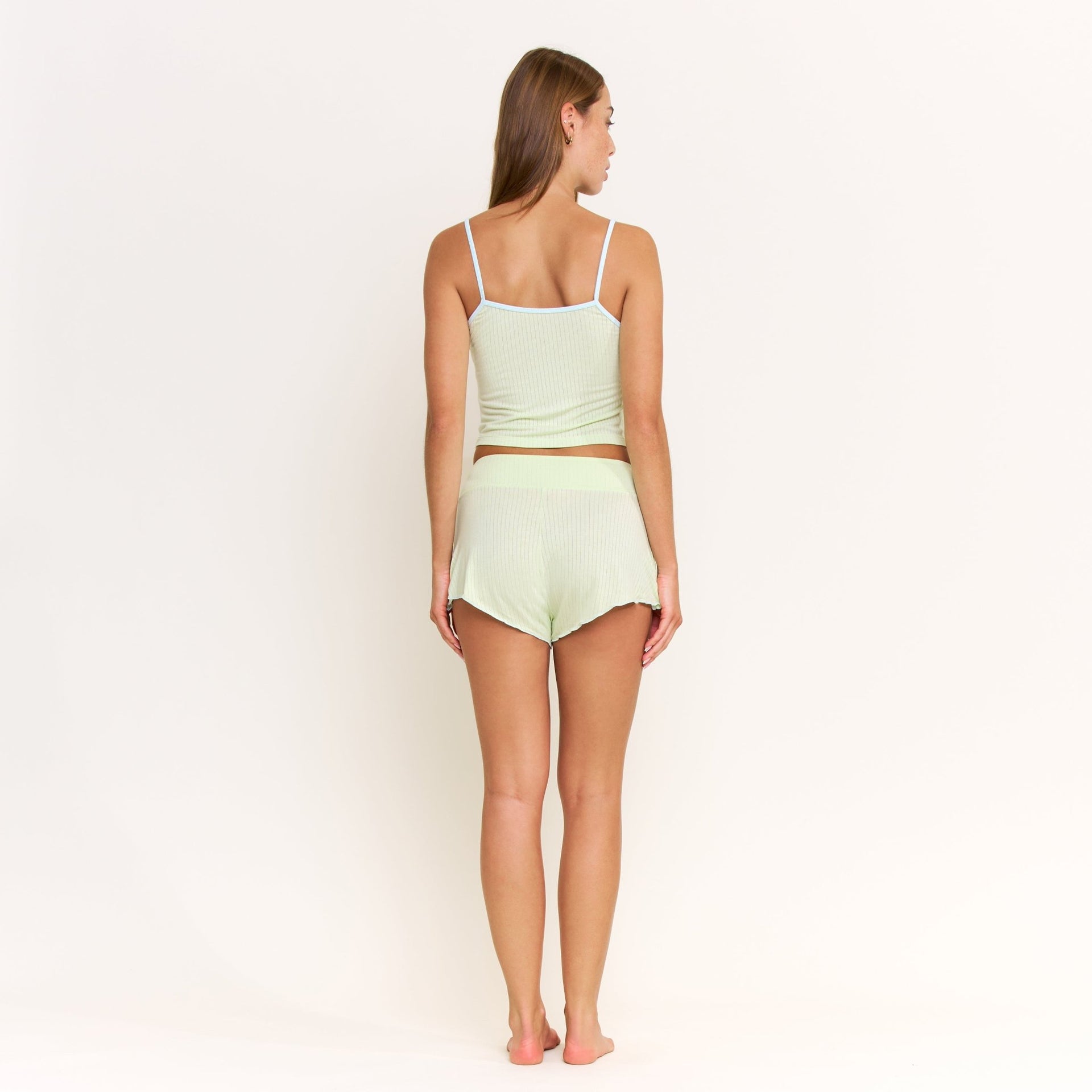 Janelle Cami Shortie Set in Key Lime - -