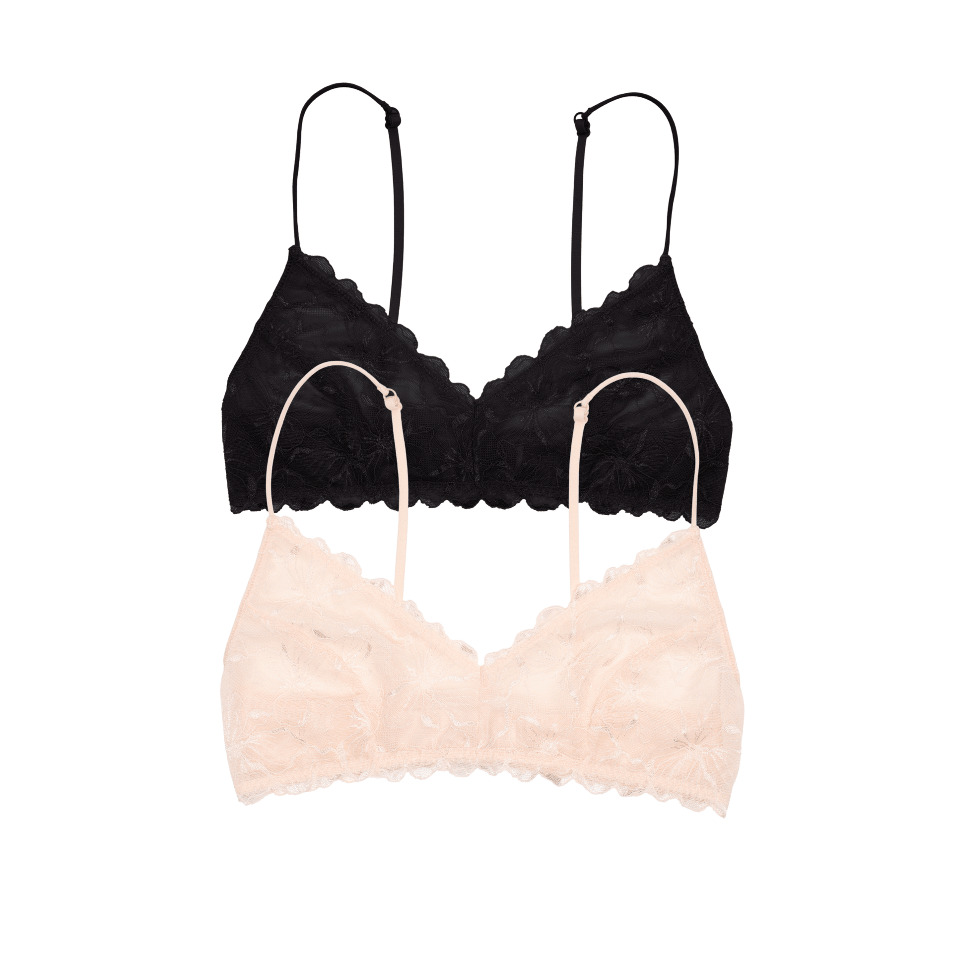 Jessa Bralette 2-Pack in Black & Ballet Slipper - -