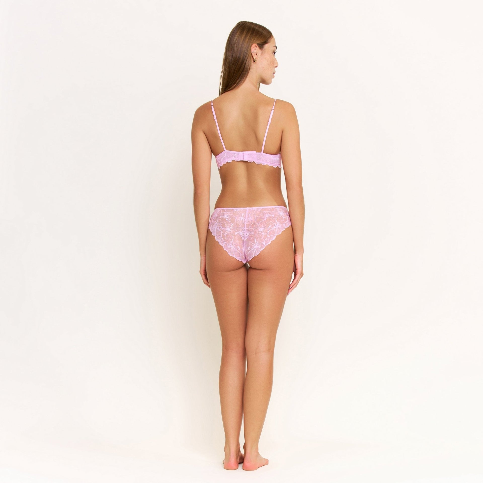 Jessa Lace Bikini in Petal - -