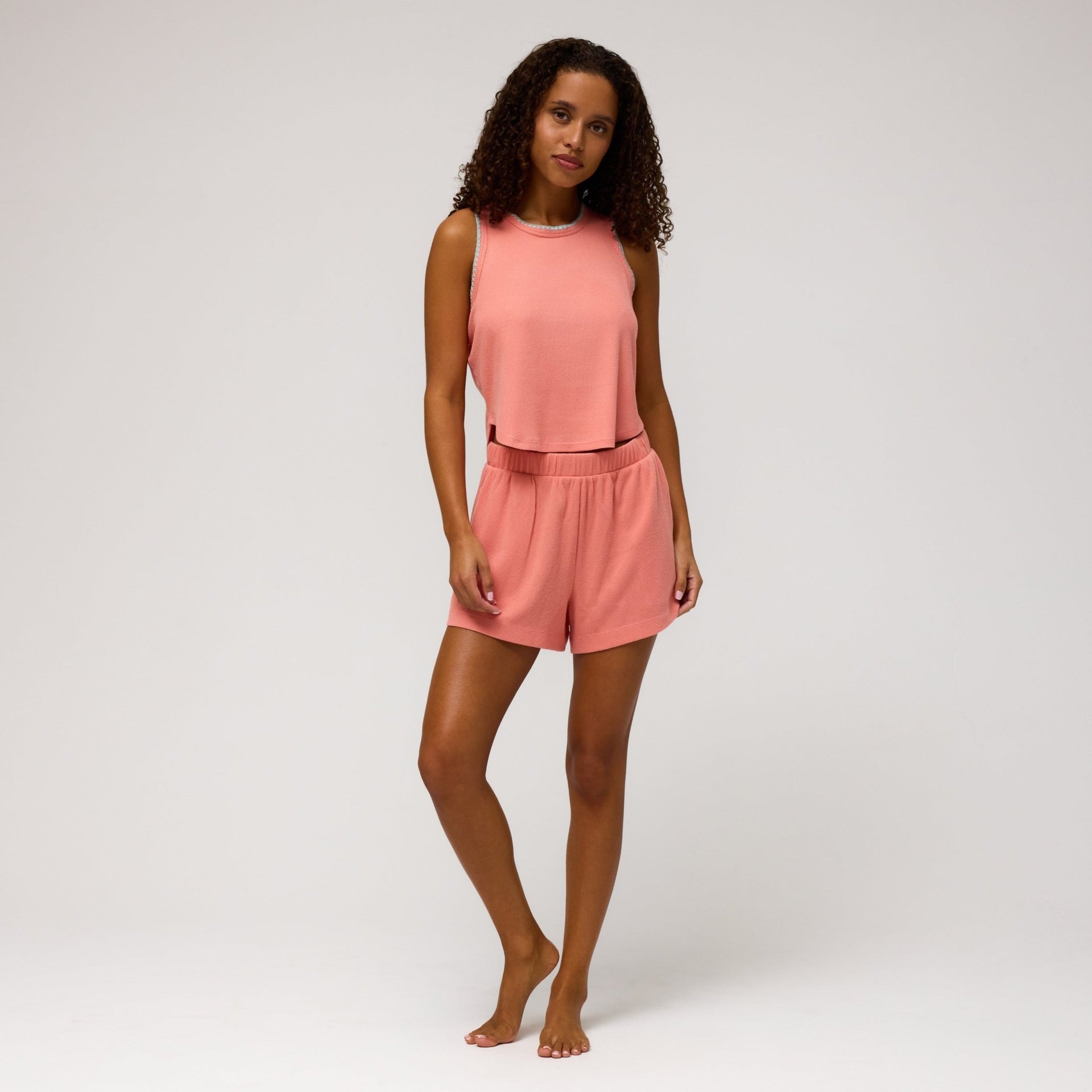 Kickback Tank Shortie Set in Tango - -