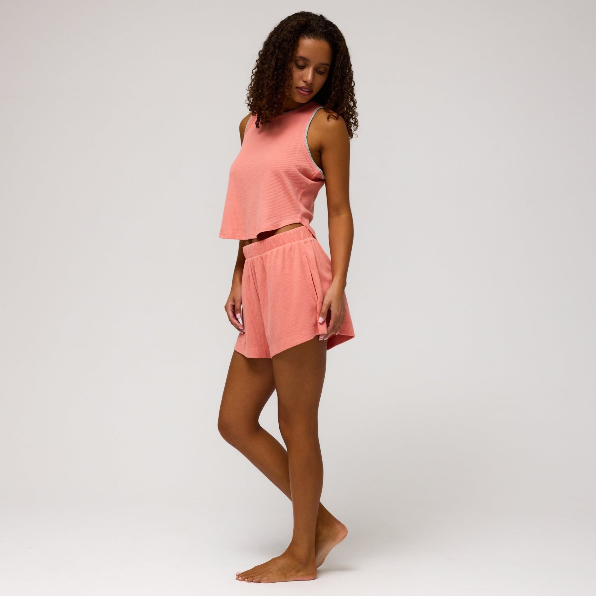 Kickback Tank Shortie Set in Tango - -