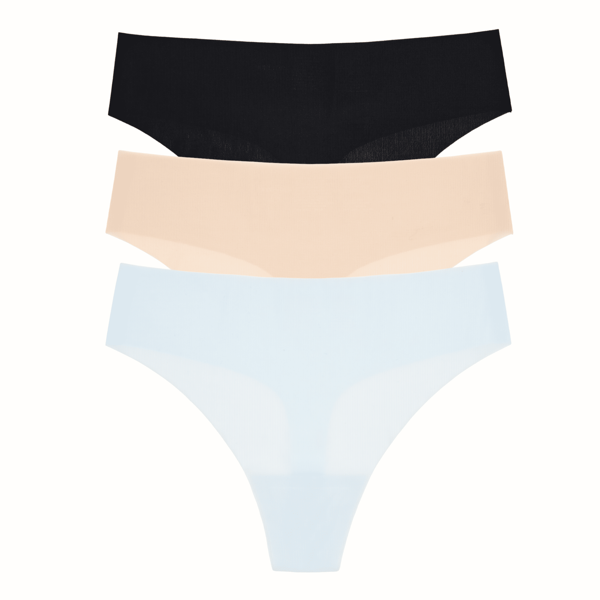 Like Nothing Thong 3-Pack in Basics & Drift Blue - Underwear -