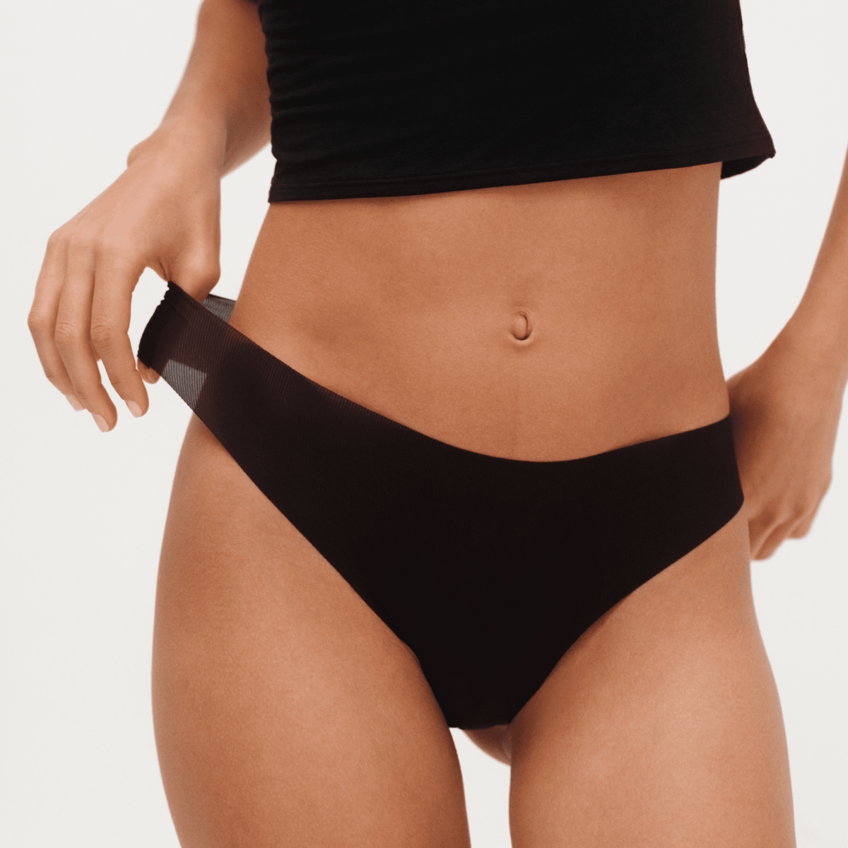 Like Nothing Thong in Black - Underwear -