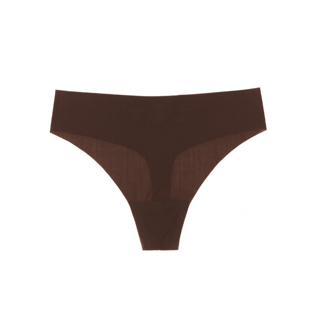 Like Nothing Thong in Espresso - Honeydew - XS/S