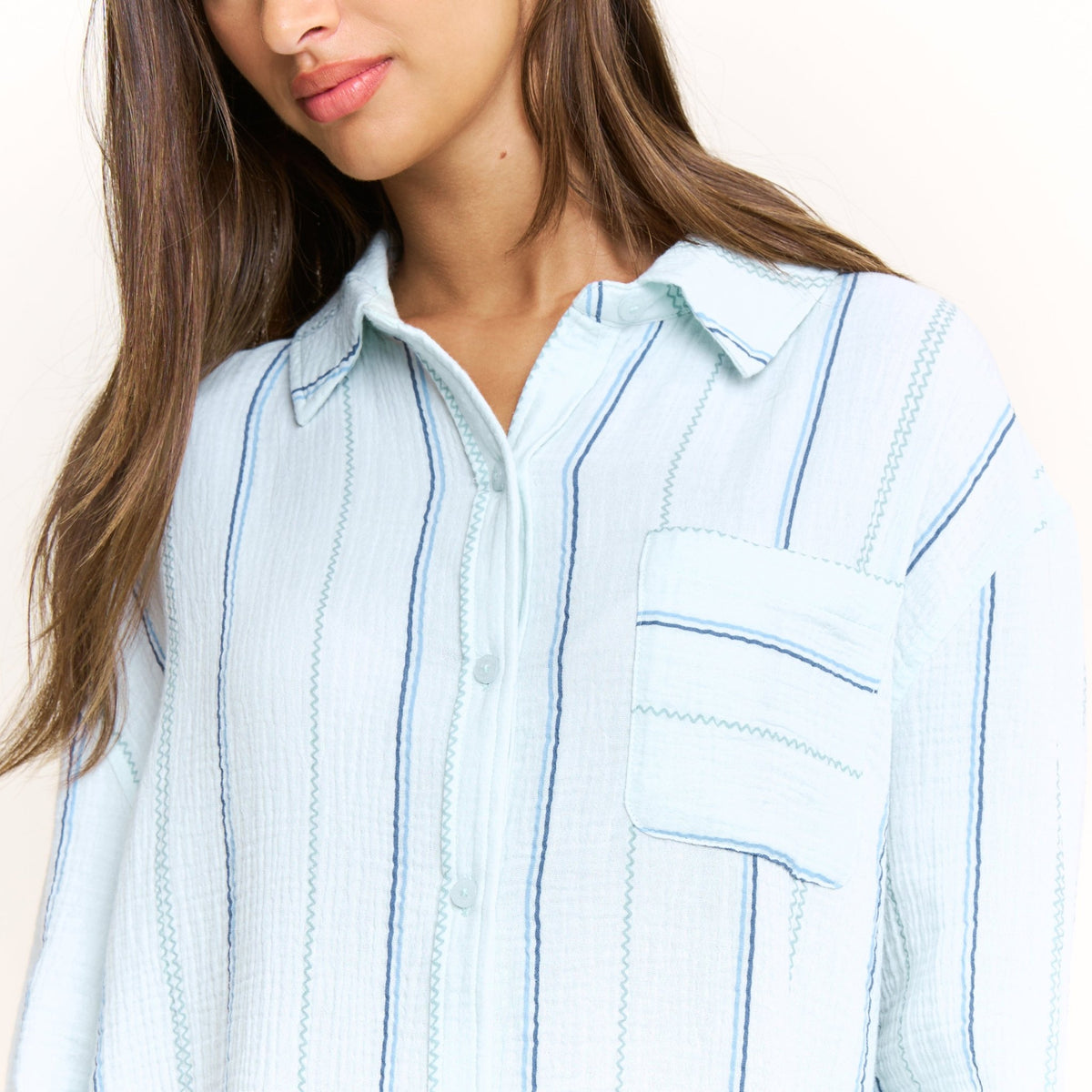 Long Weekend Sleepshirt in Aqua Southwest Stripe - Sleepwear & Loungewear -