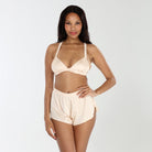 Love Story Bralette Shortie Set In Champagne - Bralettes - X-Large