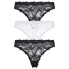 Maria Lace Thong 3PK in Black/Ivory/Black - Thong - Black Ivory Black