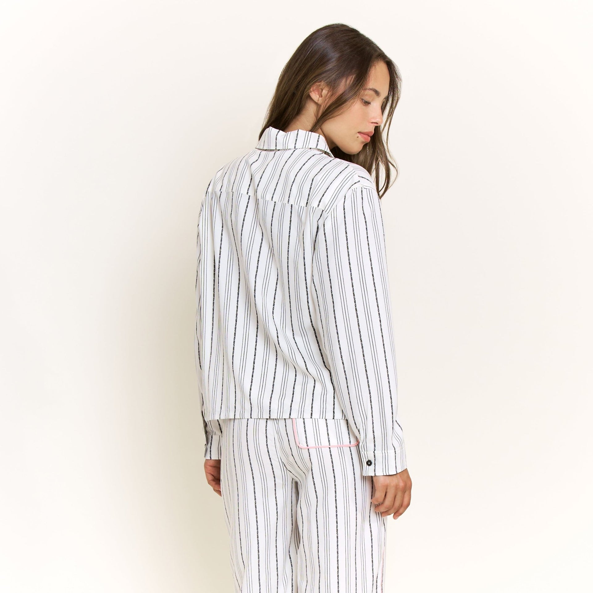 Nap Era Long Sleeve Top in Ivory Stripe - -