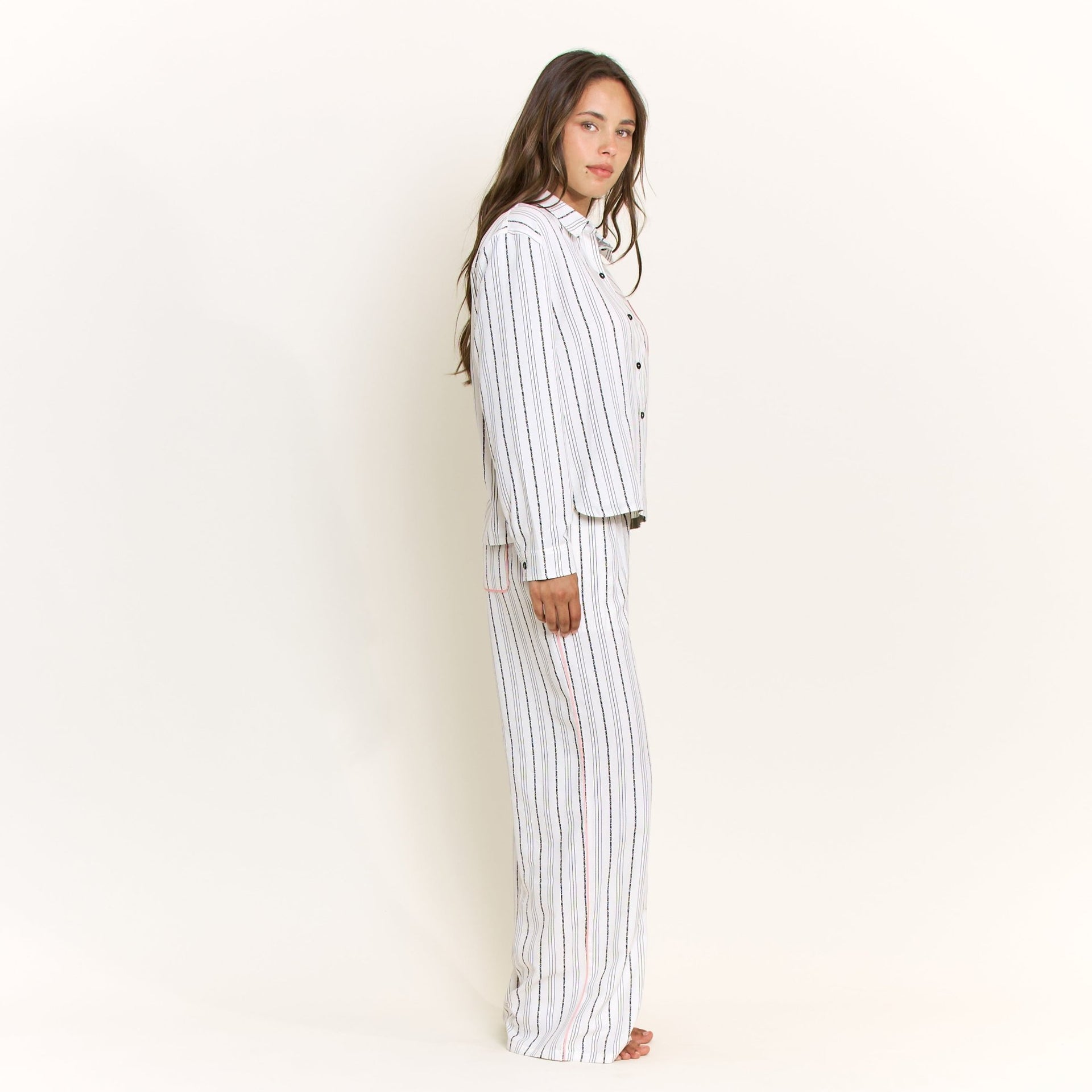 Nap Era Long Sleeve Top in Ivory Stripe - -