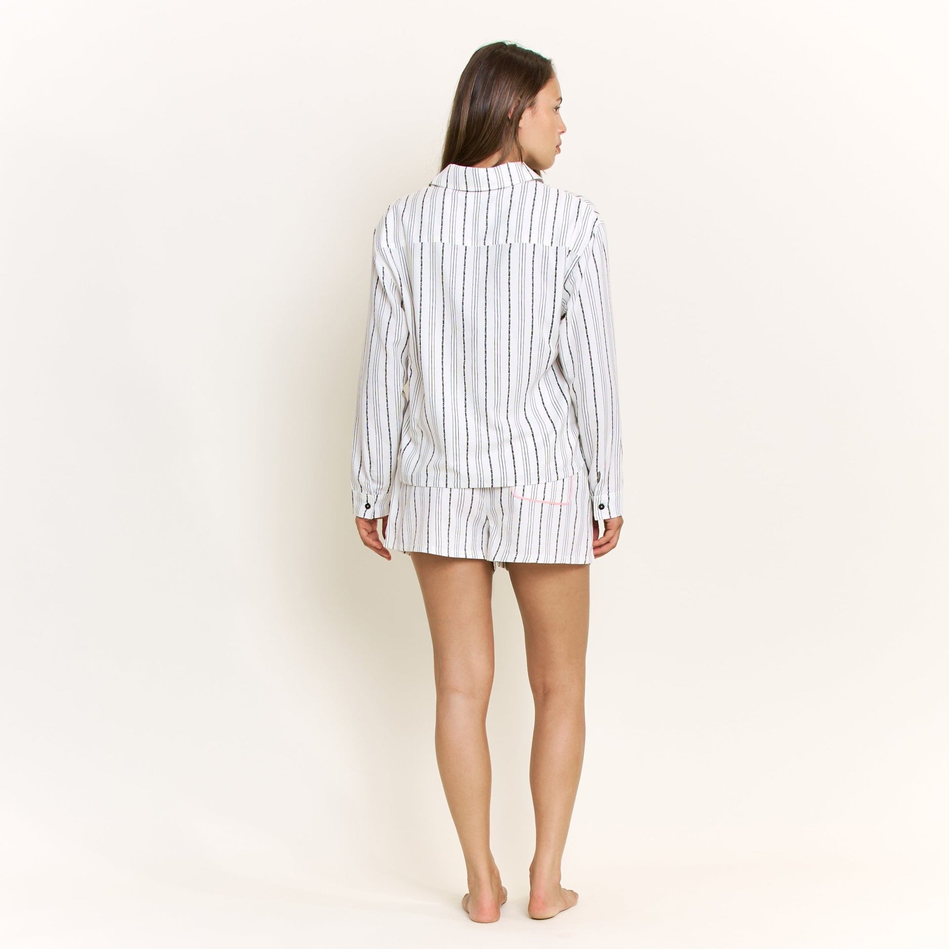 Nap Era Long Sleeve Top in Ivory Stripe - -