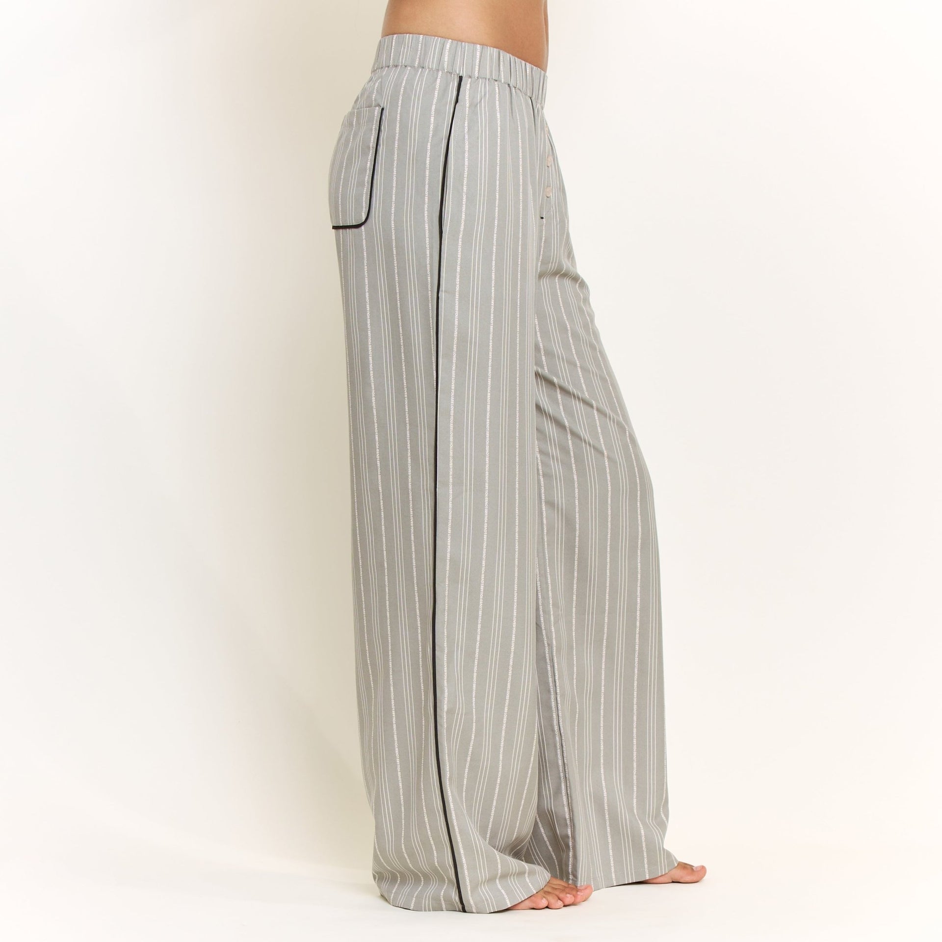 Nap Era Pant in Soft Olive Stripe - -