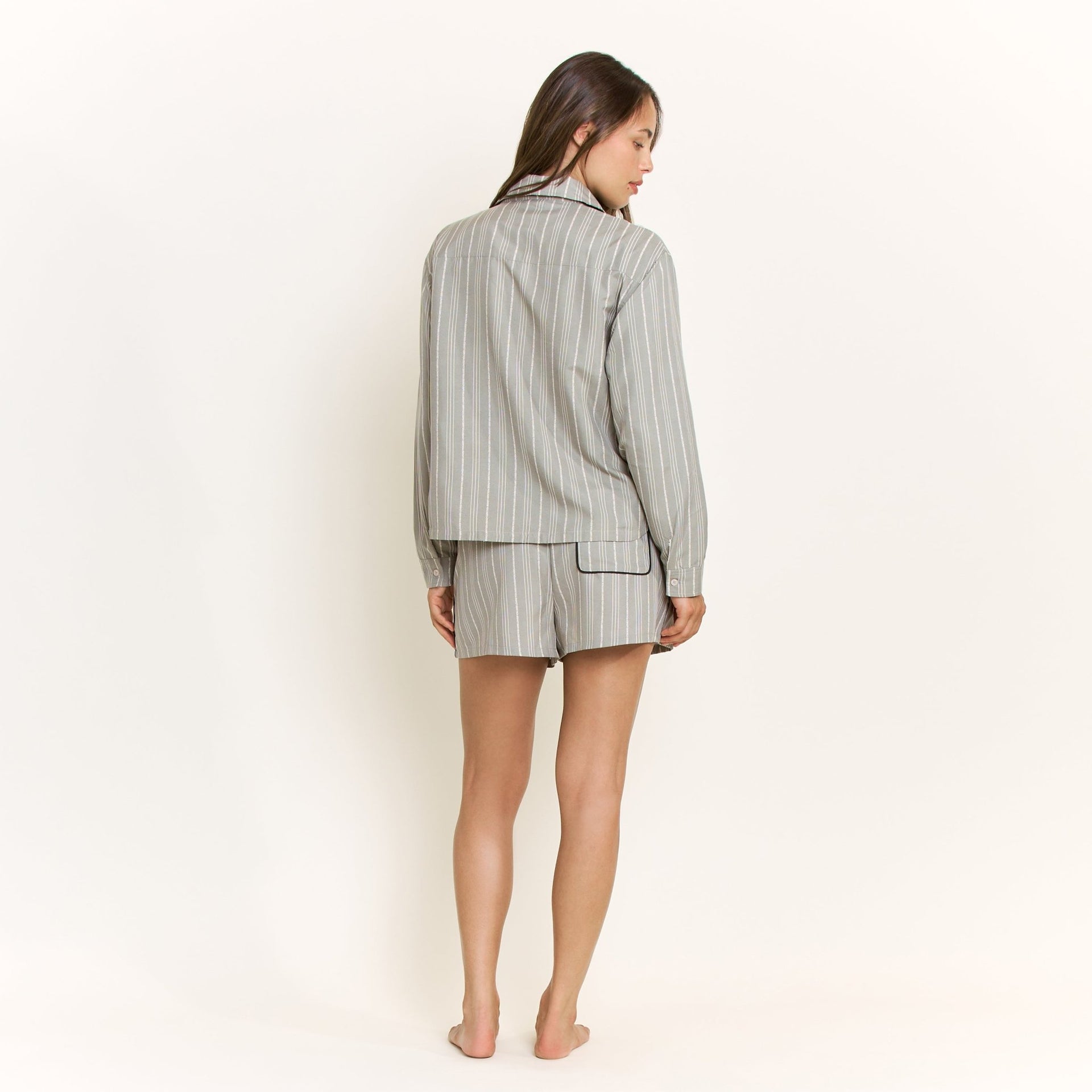 Nap Era Short in Soft Olive Stripe - -
