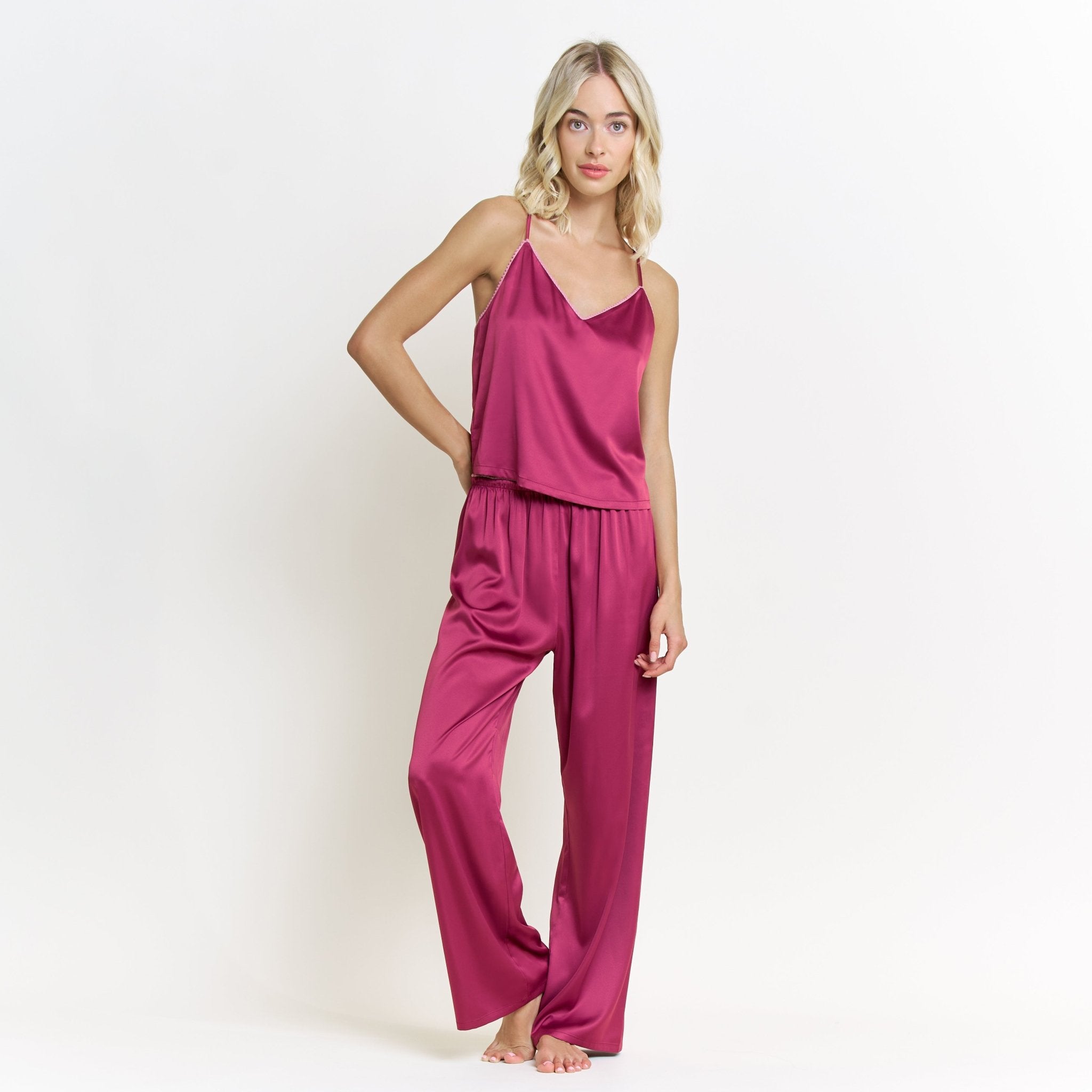 Off to Bed Cami Pant Set in Mulberry - Sleepwear & Loungewear - XL