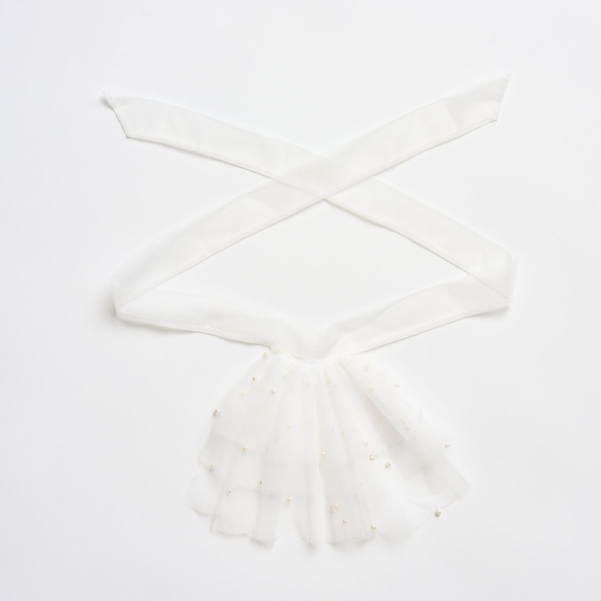 Pretty in Pearls Tie Booty Veil in White - -