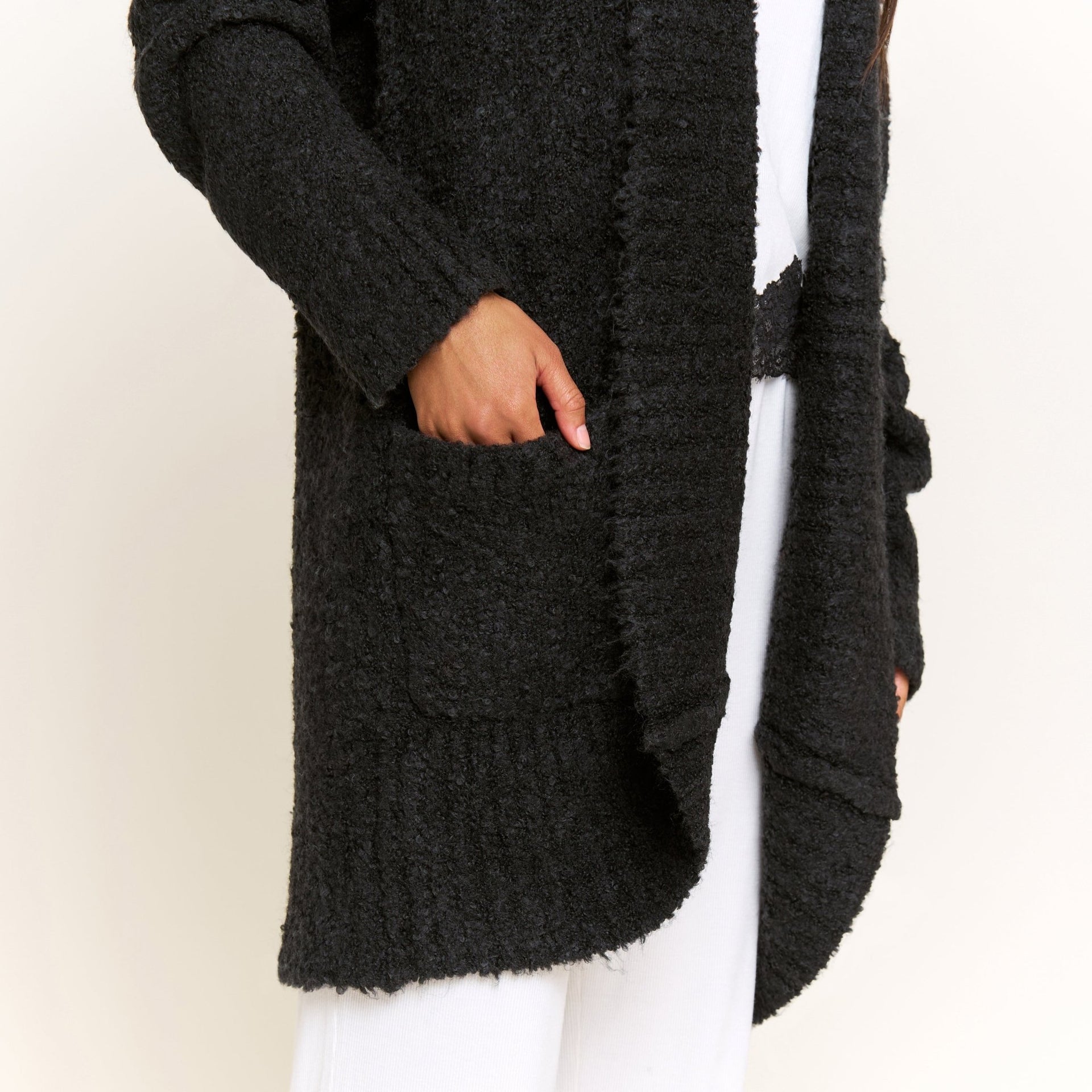 Ready to Relax Cardigan in Black - Honeydew - XS/S