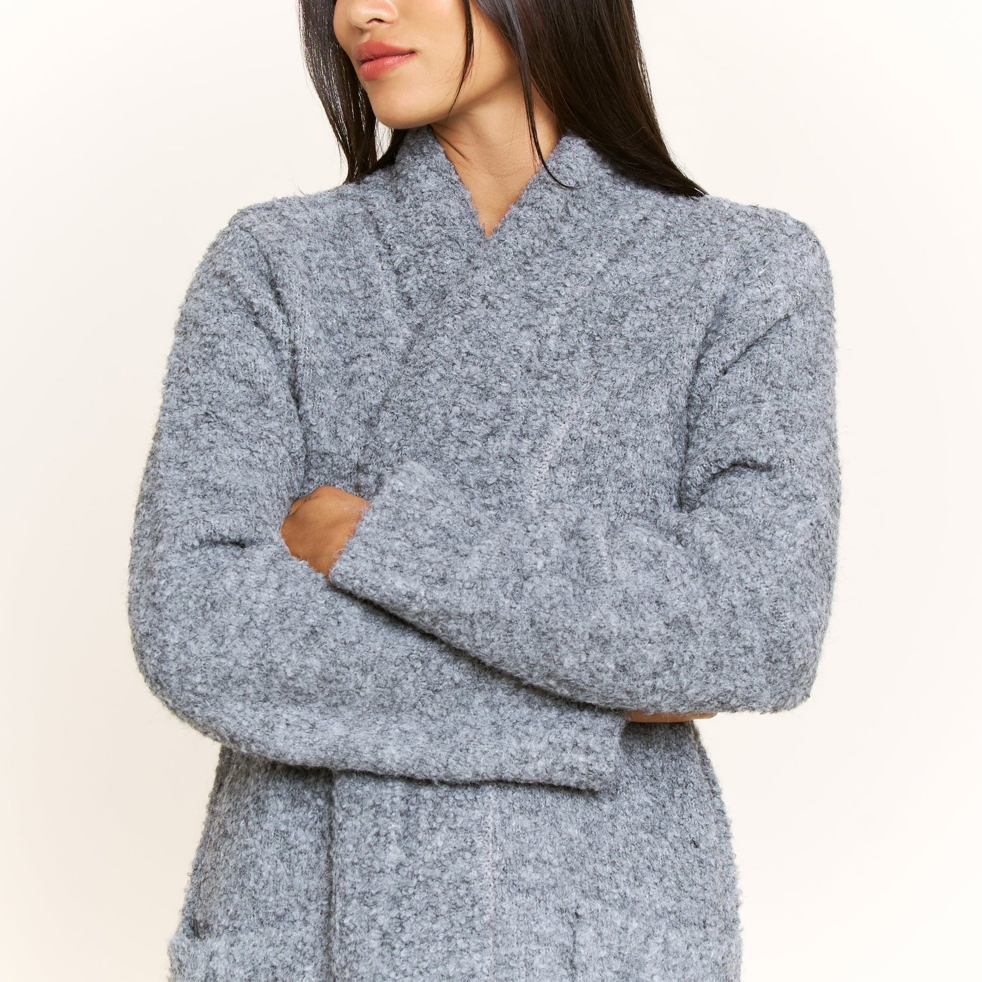 Ready to Relax Cardigan in Heather Grey - Honeydew - XS/S