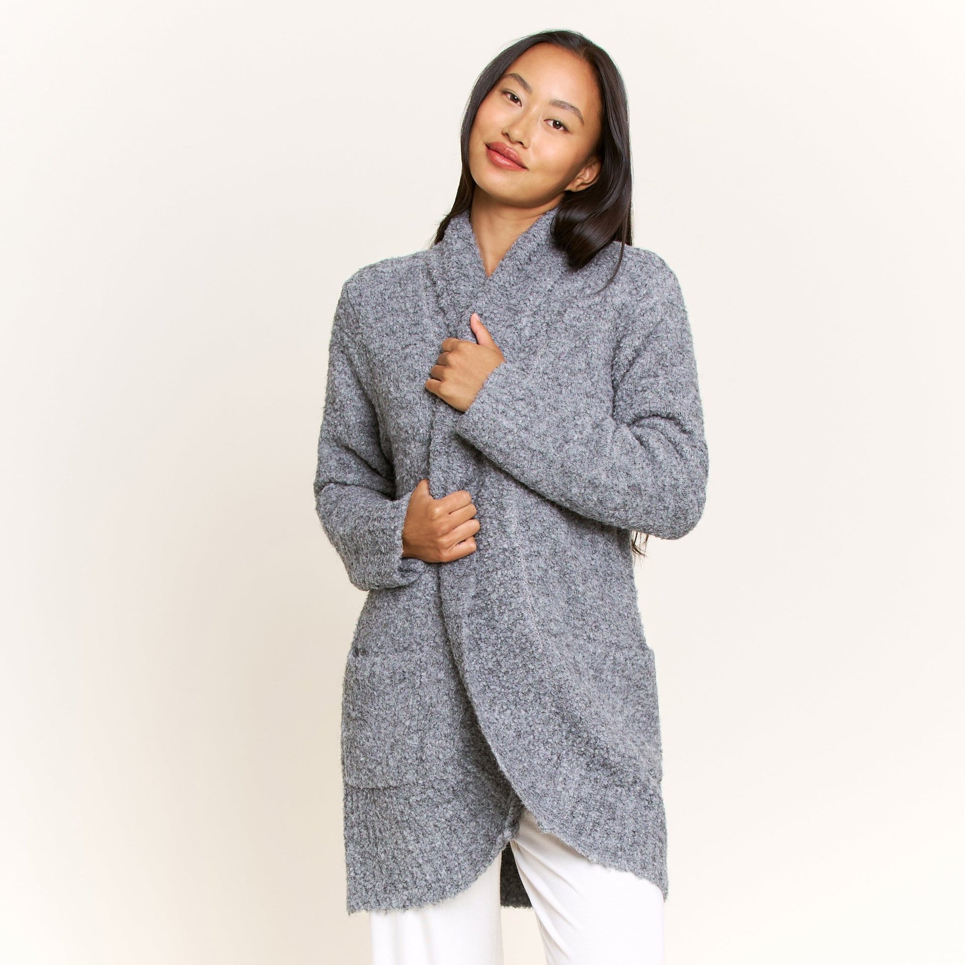 Ready to Relax Cardigan in Heather Grey - Honeydew - XS/S