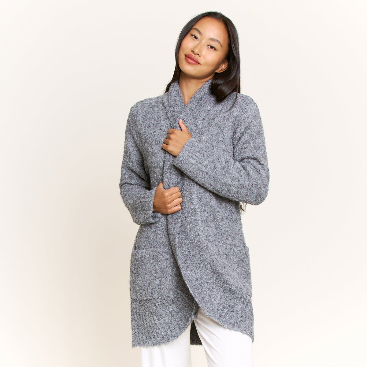 Ready to Relax Cardigan in Heather Grey - Robe -
