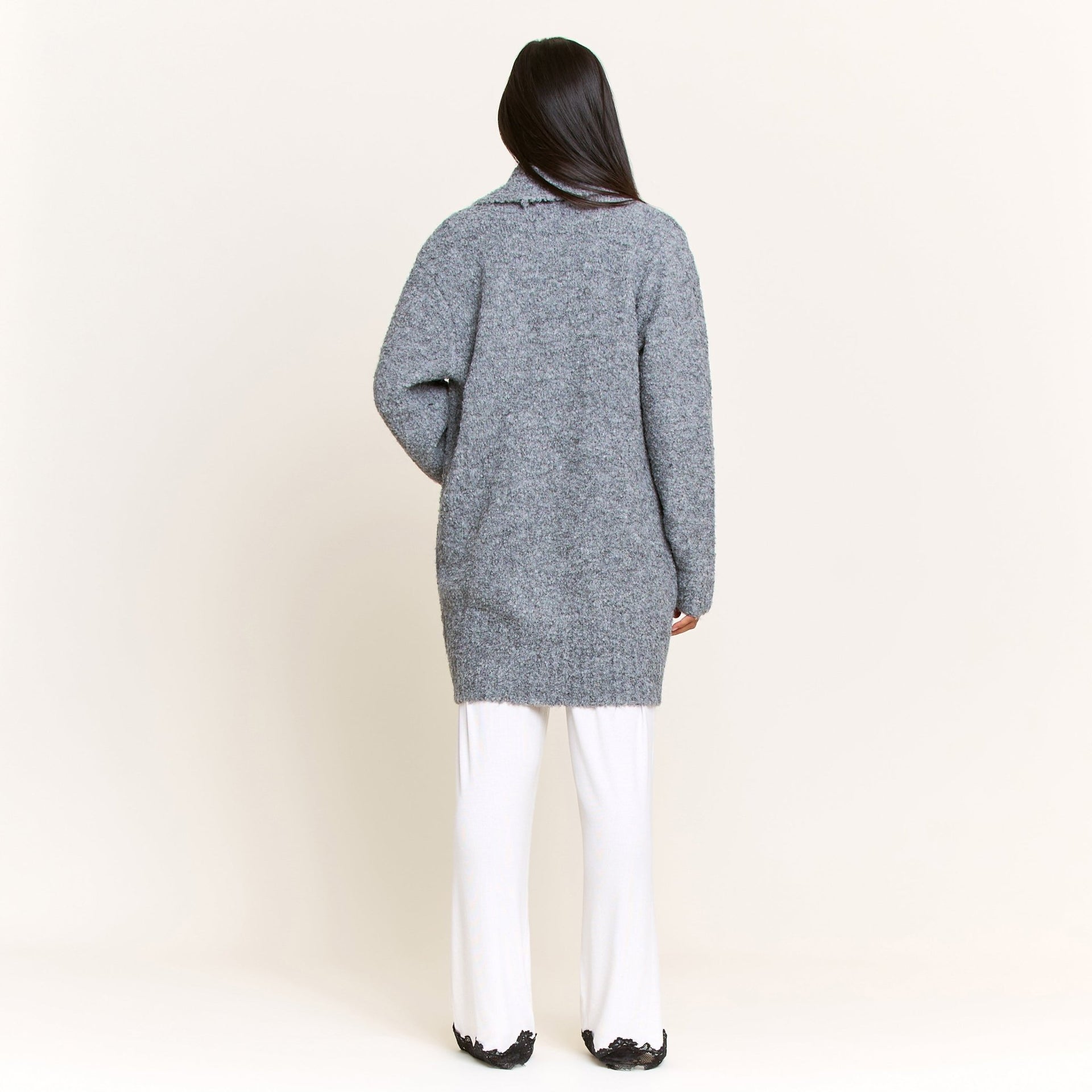 Ready to Relax Cardigan in Heather Grey - Honeydew - XS/S