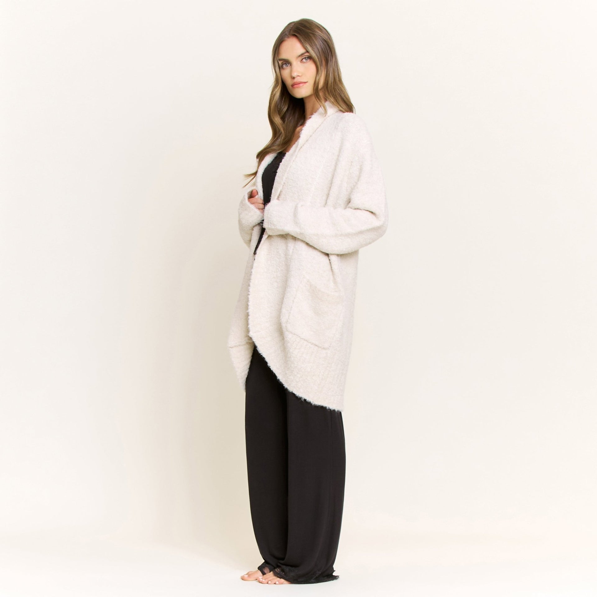 Ready to Relax Cardigan in Ivory - Honeydew - XS/S