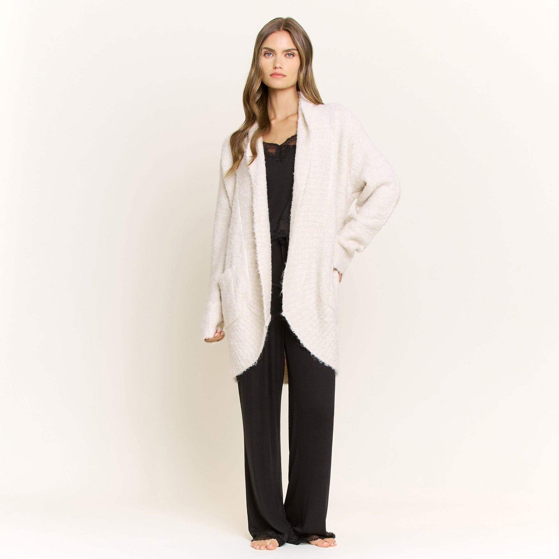 Ready to Relax Cardigan in Ivory - Honeydew - XS/S
