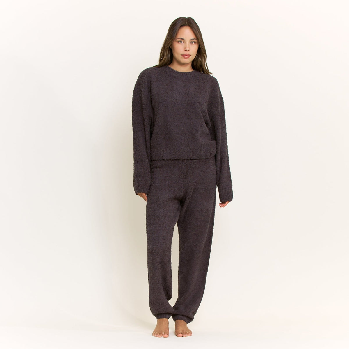 Ready to Unwind Long Sleeve Top in Boulder Grey - Honeydew - XS