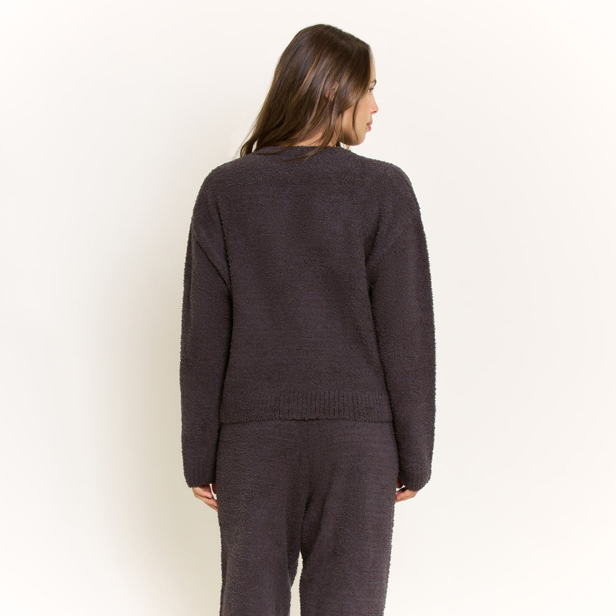 Ready to Unwind Long Sleeve Top in Boulder Grey - Honeydew - XS