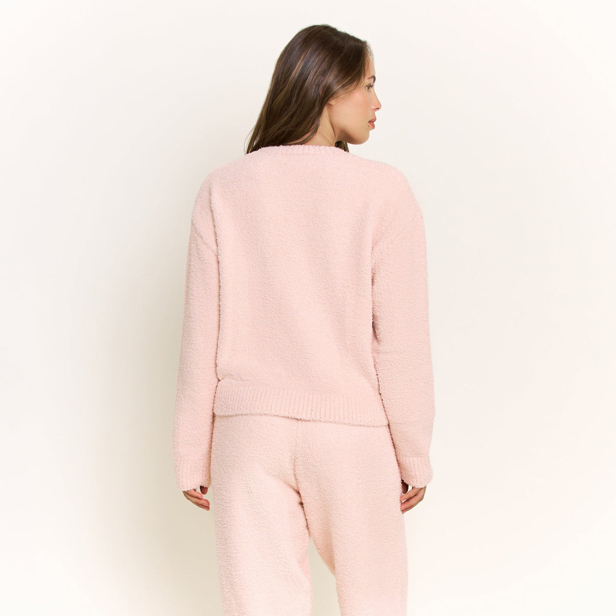 Ready to Unwind Long Sleeve Top in Misty Rose - Honeydew - XS