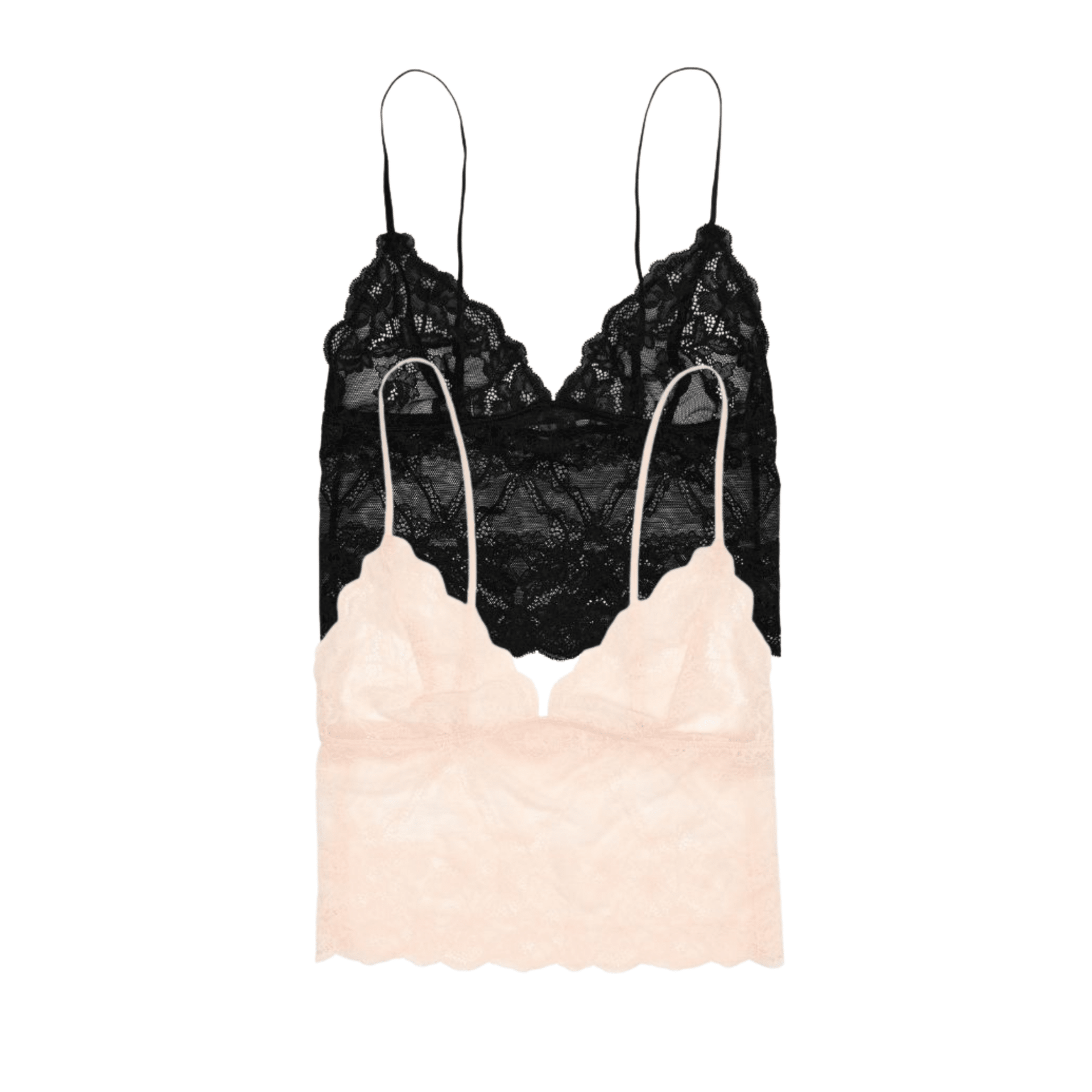Riot Lace Cami 2-Pack in Black & Ballet Slipper - -