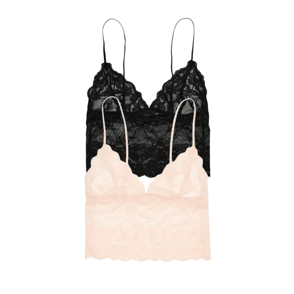 Riot Lace Cami 2-Pack in Black & Ballet Slipper from Honeydew