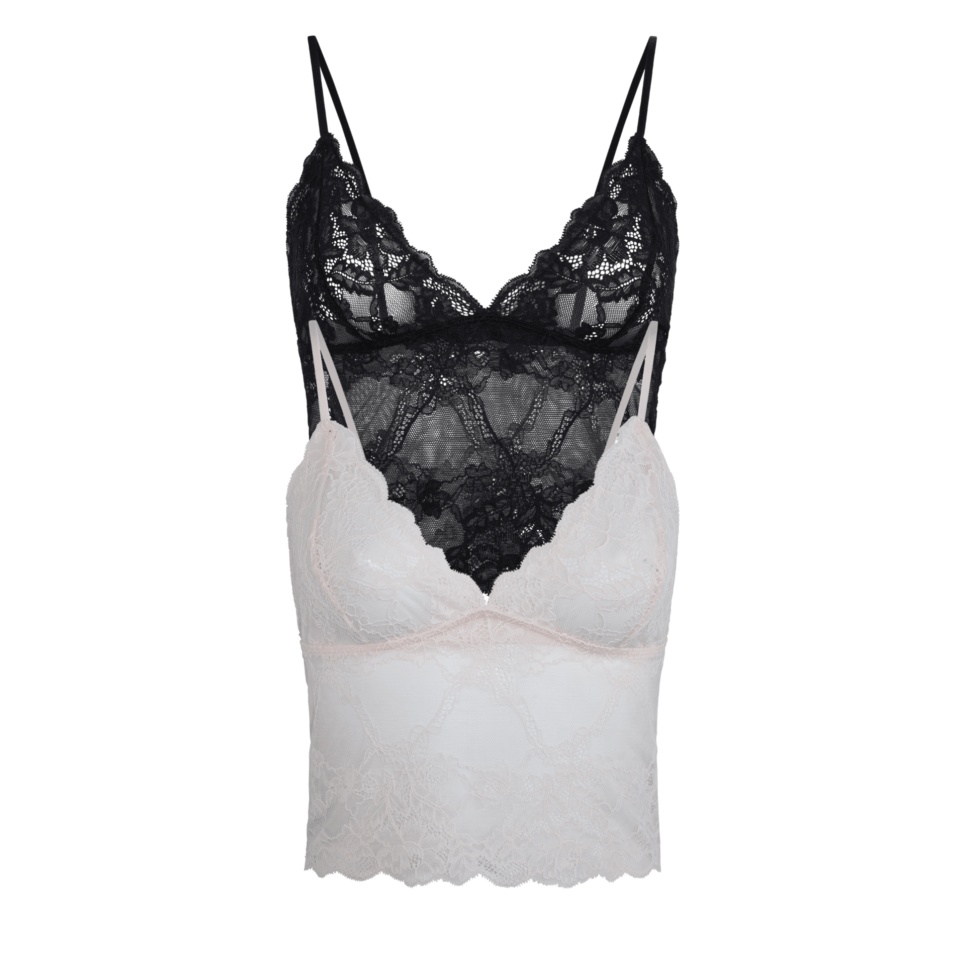 Riot Lace Cami 2-Pack in Black & Ballet Slipper - -