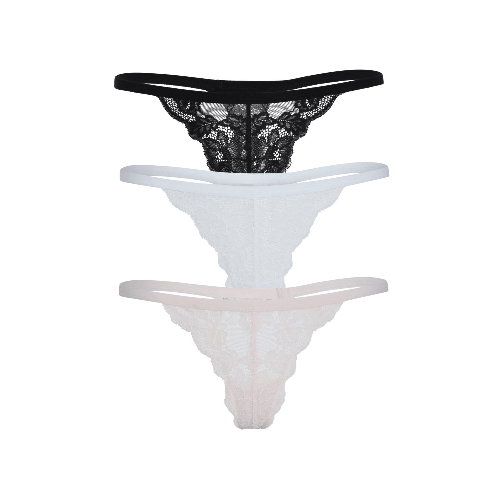 Riot Lace Thong 3-Pack in Essentials & Ballet Slipper - -