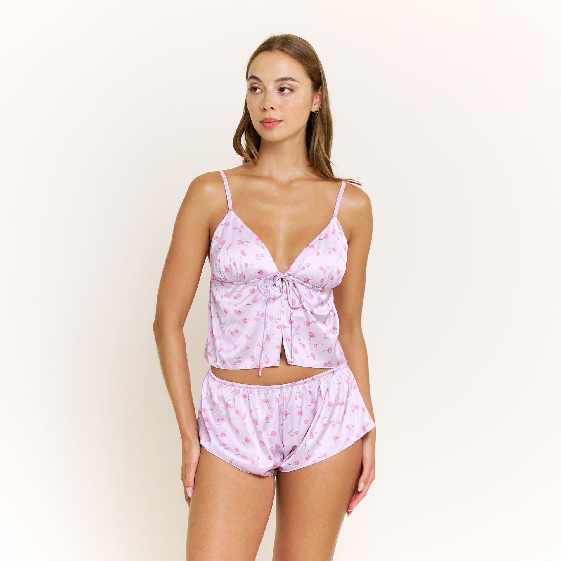 Rowan Tank Shortie Set in Taro Cherries - - XL