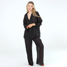 Sheer Bliss Long PJ Set in Black - Sleepwear & Loungewear - X-Large