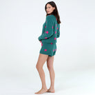 Snow Angel Short in Bayberry Stars - Loungewear -