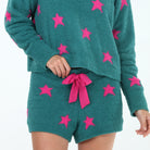 Snow Angel Short in Bayberry Stars - Loungewear - X-Large