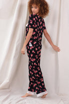 Something Sweet PJ Set in Black Roses - Sleepwear & Loungewear -