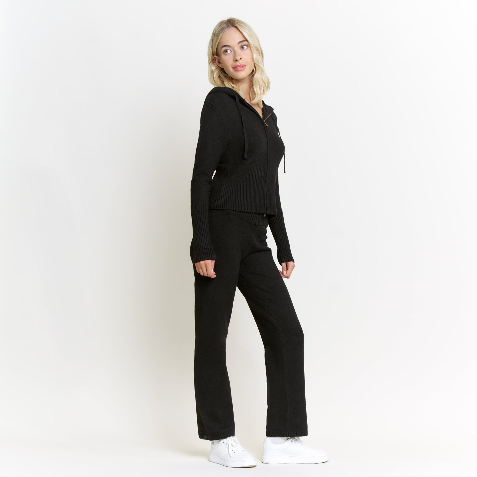 Spice It Up Zip Hoodie In Black - Loungewear -