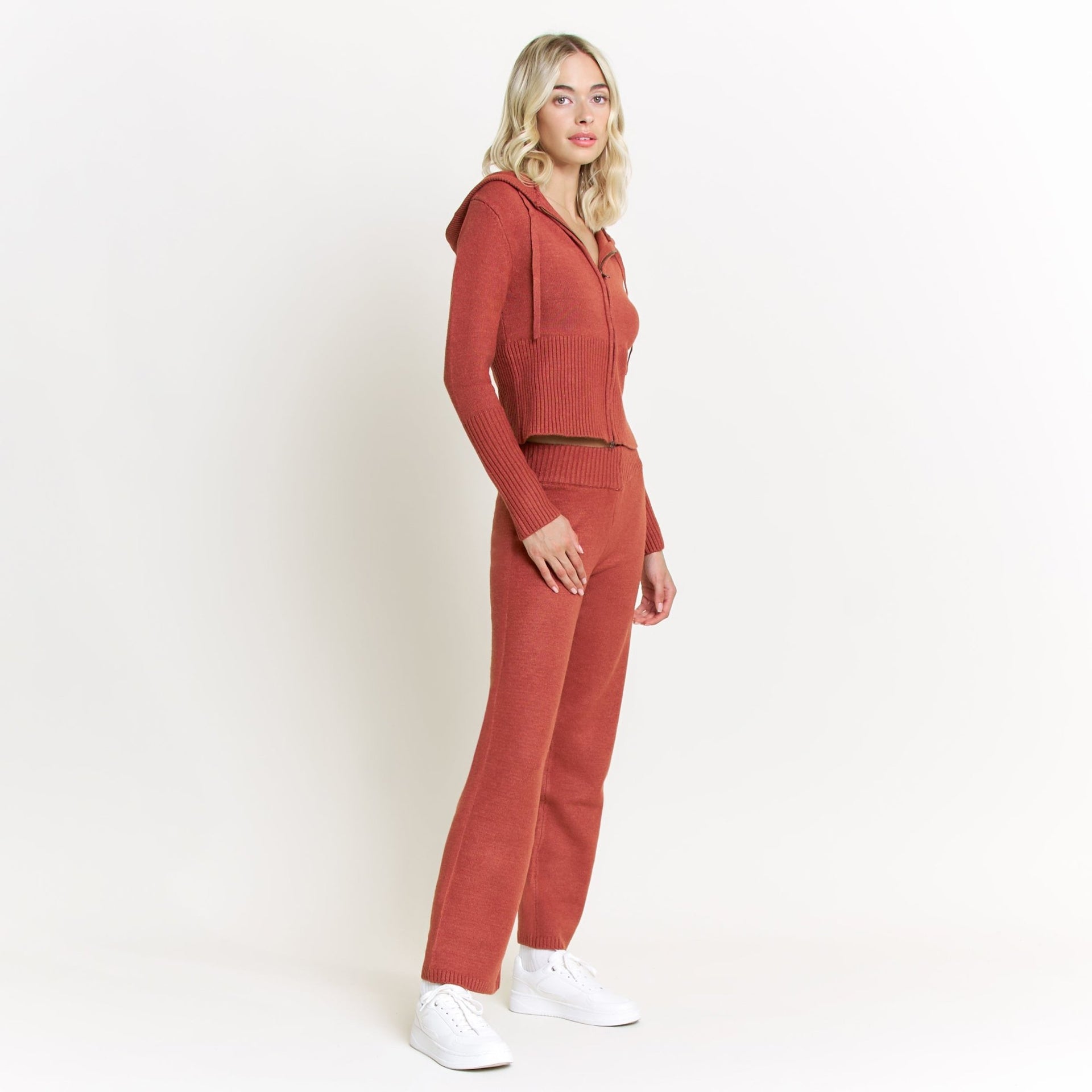 Spice It Up Zip Hoodie In Copper - Loungewear -